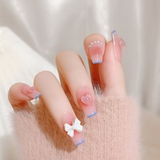 잇템샵 프렌치 컬렉션 롱 숏 디자인 네일팁, 프린세스, 1개