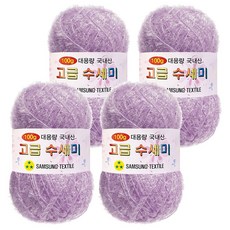 Yarna 100g 大容量高級菜瓜布編織線 4入 + A款印刷圖案 8種組合, 176 軟薰衣草, 1套