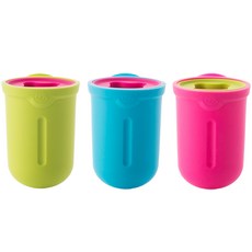 Flyto 矽膠浴室吸盤式牙刷架 3件組, 綠色, 藍色, 粉紅色, 1套