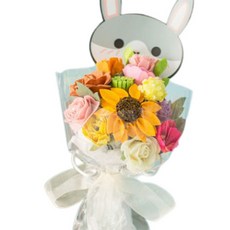 DIY不織布花束透明包裝, 1套, 兔子
