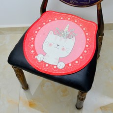 角色印花透氣坐墊 4入, 紅貓