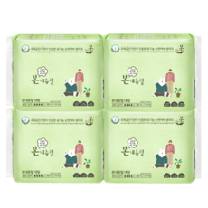 [비건라이프] 유기농본 내츄럴 생리대 날개형, 대형, 16개입, 4개