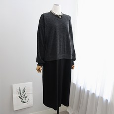 iyaan 孕婦假兩件式長袖百褶連身裙