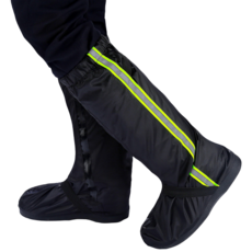 엘립티 미끄럼방지 반사판 밑창 고정형 라이딩 신발 방수커버 세트 2XL, 블랙, 1세트