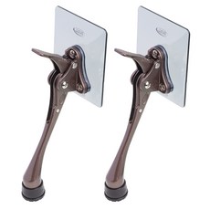 LIVINGiF 免鑽孔黏貼式一鍵馬蹄門擋組 栗色 大, 2套