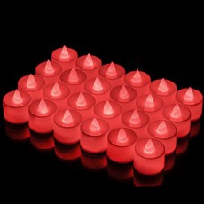 올인템 LED 캔들 전자초 티라이트, 레드