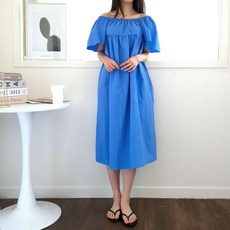 보리맘 스퀘어 밴딩 오프숄더 빅사이즈 롱 임산부 원피스 Hs968