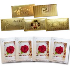 永遠康乃馨胸花 X30-2 4入+黃金禁止零用錢信封 R1_6 5件組, 混色, 1套