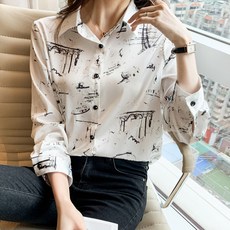 LUNA GIRL 手繪感印花罩衫