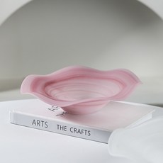 아메리칸로드 샤베트 웨이브 다용도 플레이트 유리접시 HR2200, 핑크, 1개