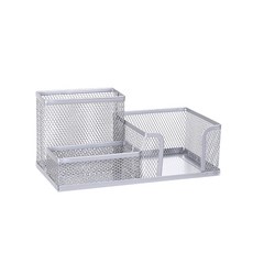 網狀多功能筆筒, 銀色, 1個