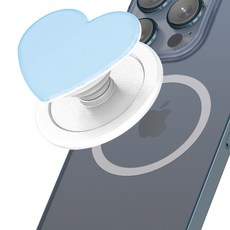 고부기 맥세이프 호환 핑거 그립 스마트 홀더 마그네틱 거치대, 스카이블루(하트), 1개