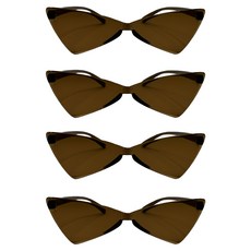 Party09 三角眼鏡, 棕色, 4個