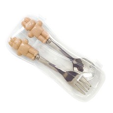 Donatdonat 兔子造型不銹鋼餐具組, 淺褐色的, 1套