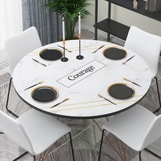 마켓A 옵티컬 기하학 방수 원형 식탁보, TYPE02, 100 x 100 cm