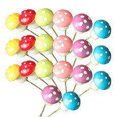 소프트홀릭 다육 화분 장식 식물 이름표 미니버섯 20p 세트, 혼합색상