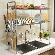 Kitchen Awesome優質不鏽鋼餐具瀝水架 雙層型, 鋼