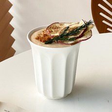 French Mars 純白亮面居家咖啡館簡約陶瓷杯 300ml MMM3299, 白色, 1個