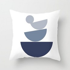 홈플로우 보기만 해도 시원한 블루 포인트 쿠션 커버 솜미포함