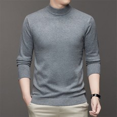 패션플로우 남성용 반폴라 심플 베이직 니트