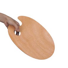 木製油畫調色盤 橢圓形, 1個, 1格