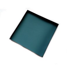 Eupheor 方形皮革金屬託盤, 深綠色