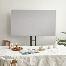 BEBE DECO 水洗棉字母印花鬆緊帶電視防塵罩, 灰色的