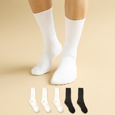 男款厚實羅紋素色長筒鬆緊襪 5雙組