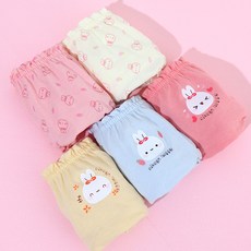 PremierFam 女童兔兔純棉三角內褲5件組