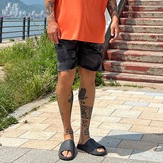 파이브라지 빅사이즈 카모플라쥬 국방 포인트 허리밴딩 하프 반바지