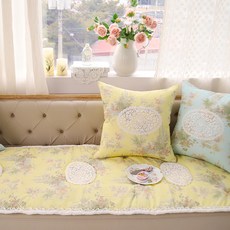 ANDCOTTON 粉彩法式印花亞麻沙發墊