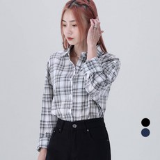 Awesomearound 女款格紋長袖短版襯衫