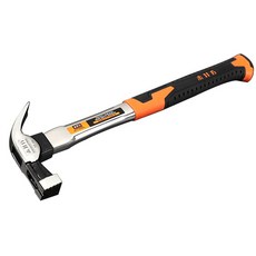 多用途高碳鋼防滑防震手柄專業用榔頭, 方齒 300g 錘頭, 1個