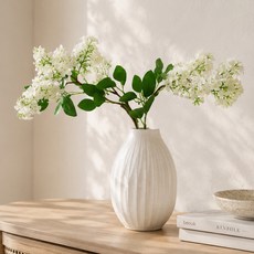 센트바스켓 조화 인테리어 블룸 라일락 가지, 화이트, 1개 화이트, 1개