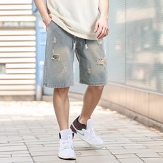 Boy2Man 男款 破壞水洗 鬆緊帶 牛仔短褲 NXG18
