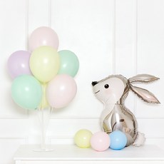 JOYPARTY 氣球架粉彩 + Gravo 銀箔氣球兔寶寶套裝, 1套, 隨機發貨（橡皮氣球）