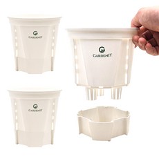 가든잇 오리지널 슬릿 저면관수 화분 + 받침 세트, 화이트, 3세트