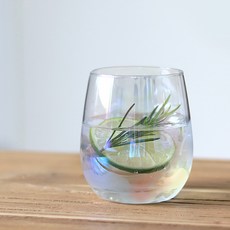 Cozy Table 神秘極光稜鏡全息玻璃杯 純色威士忌杯 360ml, 2個