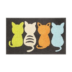 可愛貓咪背影腳踏墊, 黑色的