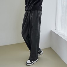 플레이즈 남성용 밴딩 포켓 와이드 팬츠