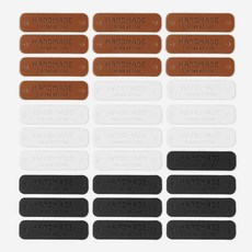 限量版手工皮革標籤 3種 x 10入 組, 白色, 棕色, 黑色, 10個