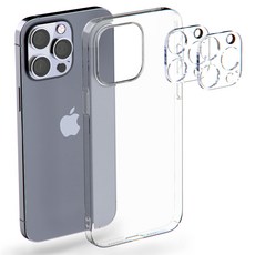 구스페리 리얼 클리어 하드 휴대폰 케이스 + 카메라 렌즈 액정보호필름 2p 세트