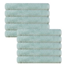 Songwol 松月 純色簡約 洗臉毛巾 130克 30支棉紗, 10條, 淡綠色