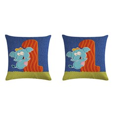 與老麼一起學習數字英文 卡通動物抱枕套 2入