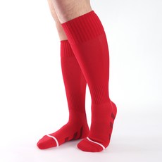 크로커다일 스포츠 기능성 드라이쿨 논슬립 축구양말 CD399, 레드, 2개