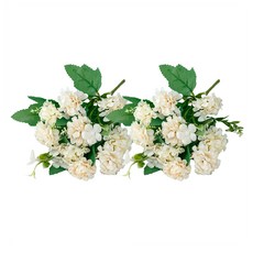 메이에르 실내 인테리어 수국 2묶음 조화 꽃다발, 화이트