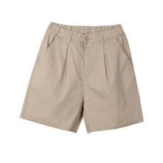 제제 남녀공용 뒷밴딩 핀턱 면 반바지