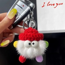 다다랜드 먼지뭉치 인형 키링, 6cm, 화이트, 1개 6cm, 화이트, 1개