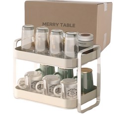 MERRY TABLE 廚房美學瀝水架, 2層, 珍珠白, 1個