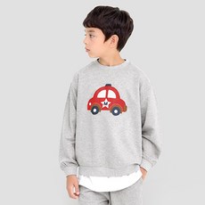 unifriend 男童款紅色小車迷你毛圈布寬版9分袖套裝